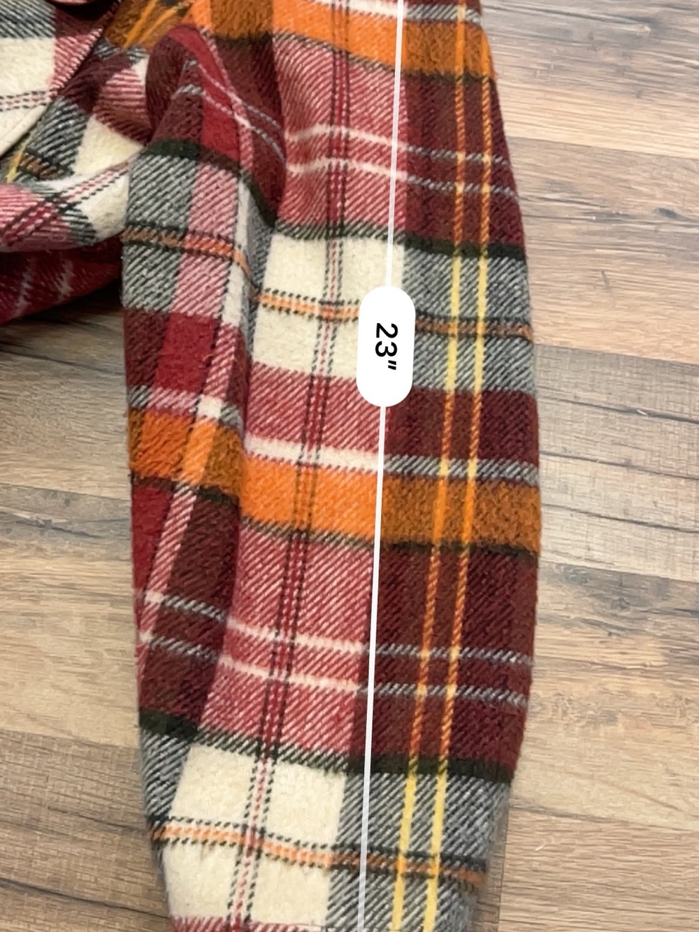 Vintage Plaid Button-Down Jacket - Red, Orange, Cream - Picture 8 of 11
